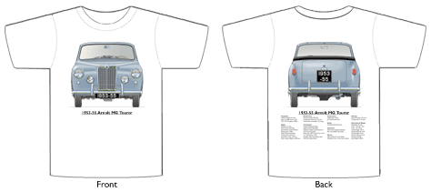 Arnolt MG Open Tourer 1953-55 T-shirt Front & Back